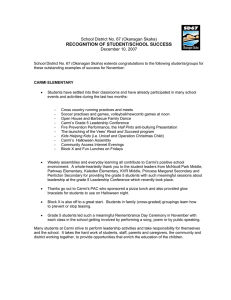 RECOGNITION OF STUDENT/SCHOOL SUCCESS  School District No. 67 (Okanagan Skaha)