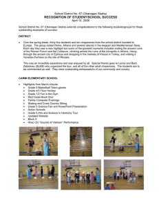 RECOGNITION OF STUDENT/SCHOOL SUCCESS School District No. 67 (Okanagan Skaha)