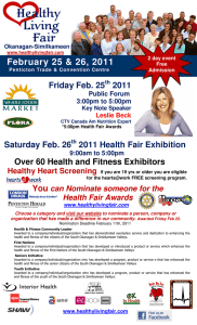 Friday Feb. 25 2011 Saturday Feb. 26 2011 Health Fair Exhibition