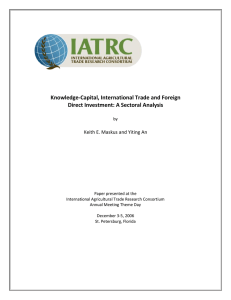 Knowledge-Capital, International Trade and Foreign Direct Investment: A Sectoral Analysis
