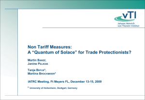 Non Tariff Measures: A “Quantum of Solace” for Trade Protectionists? Martin