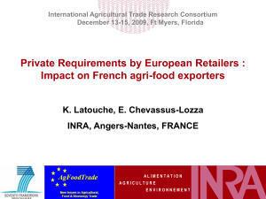 Private Requirements by European Retailers : Impact on French agri-food exporters