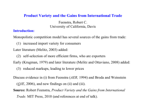 Product Variety and the Gains from International Trade