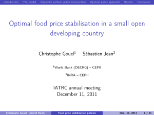 Optimal food price stabilisation in a small open developing country Christophe Gouel