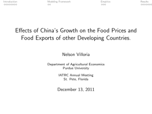 Effects of China’s Growth on the Food Prices and Nelson Villoria