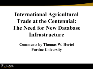 International Agricultural Trade at the Centennial: The Need for New Database Infrastructure