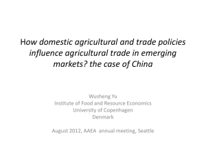 ow domestic agricultural and trade policies influence agricultural trade in emerging