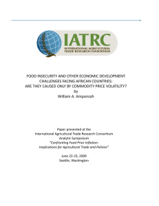 FOOD INSECURITY AND OTHER ECONOMIC DEVELOPMENT CHALLENGES FACING AFRICAN COUNTRIES: