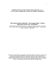 PERSPECTIVES OF THE TRADE CHINA-BRAZIL-U.S.A.: EVALUATION THROUGH A GRAVITY MODEL APPROACH