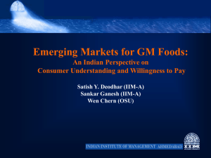 Emerging Markets for GM Foods: An Indian Perspective on