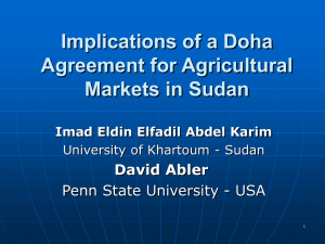 Implications of a Doha Agreement for Agricultural Markets in Sudan David Abler