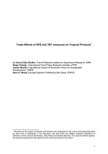 Trade Effects of SPS and TBT measures on Tropical Products