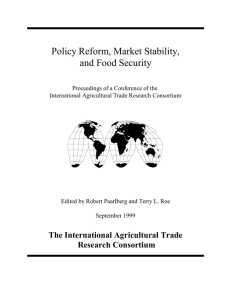 Policy Reform, Market Stability, and Food Security