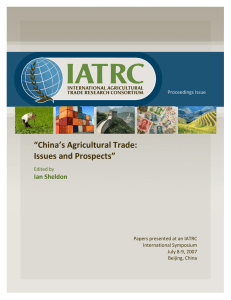 “China’s Agricultural Trade: Issues and Prospects”  Ian Sheldon