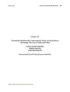 Chapter 14:  Genetically Modified Rice, International Trade, and First-Mover