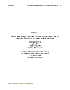 Chapter 5:  Integrating China’s Agricultural Economy into the Global Market: