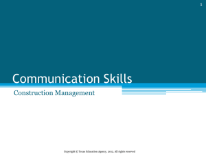 Communication Skills Construction Management 1
