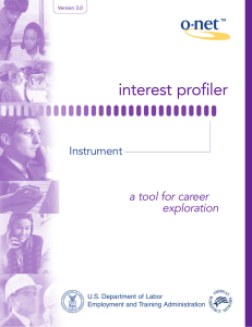 interest profiler Instrument a tool for career exploration