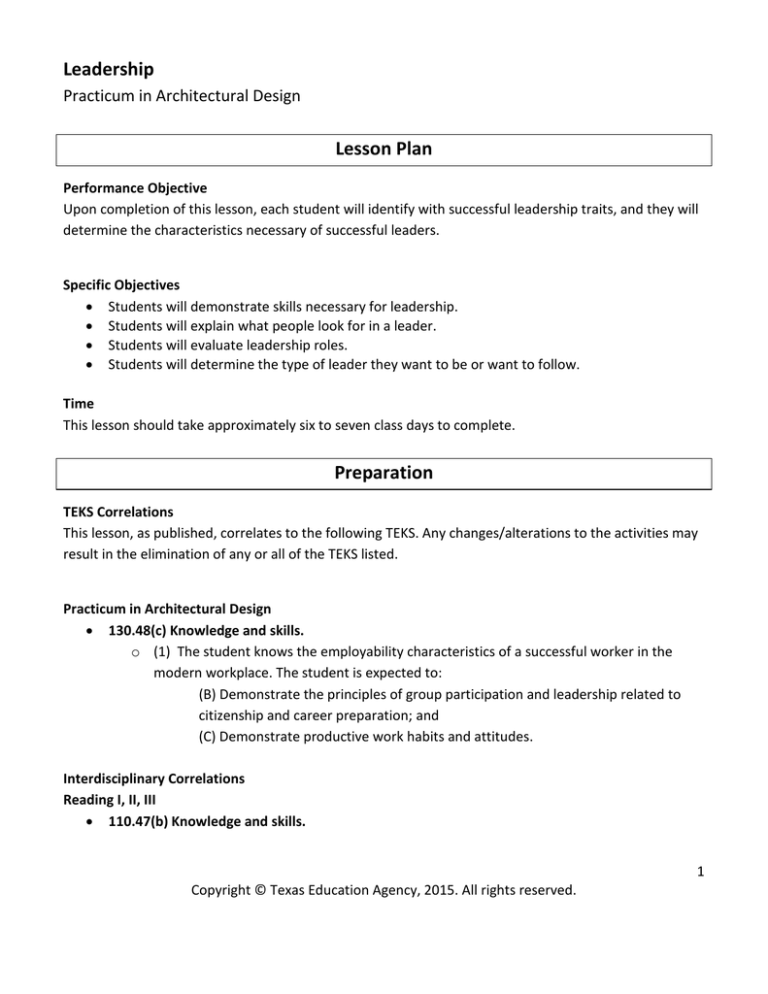 Leadership Practicum In Architectural Design