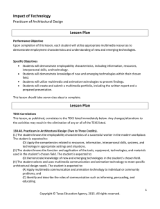 Impact of Technology Lesson Plan Practicum of Architectural Design