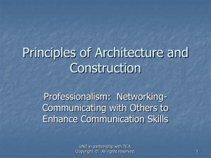 Principles of Architecture and Construction Professionalism:  Networking- Communicating with Others to