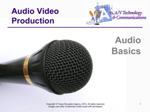 Audio Basics Audio Video Production