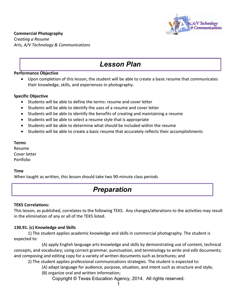 Buy Resume For Writing Lesson Plans