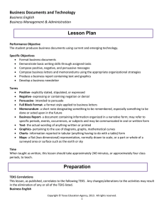 Lesson Plan  Business Documents and Technology  Business English 