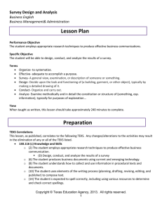 Lesson Plan Lesson Pla n Survey Design and Analysis 
