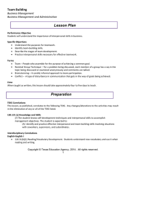 Lesson Plan Team Building  Business Management 