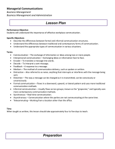 Lesson Plan Managerial Communications  Business Management 