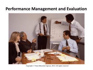 Performance Management and Evaluation