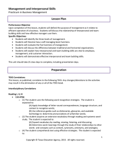 Management and Interpersonal Skills Lesson Plan Practicum in Business Management