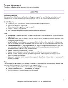 Personal Management Lesson Plan Practicum in Business Management and Administration