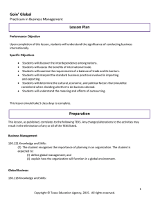 Goin’ Global Lesson Plan Practicum in Business Management