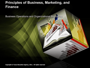 Principles of Business, Marketing, and Finance Business Operations and Organizational Structures