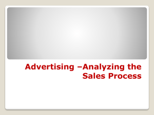 Advertising –Analyzing the Sales Process
