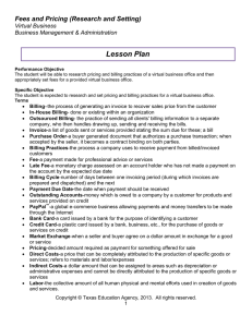 Lesson Plan Fees and Pricing (Research and Setting) Virtual Business