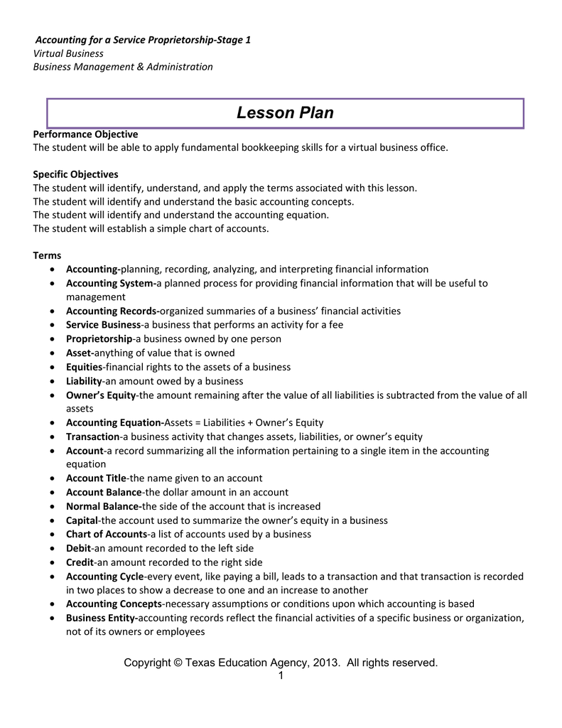 lesson plan in business plan