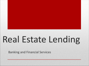 Real Estate Lending Banking and Financial Services