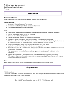 Lesson Plan Problem Loan Management  Banking and Financial Services 