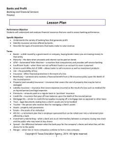 Lesson Plan Banks and Profit  Banking and Financial Services  Finance 