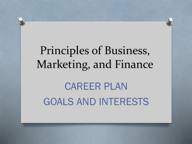principles of business marketing and finance lesson plans