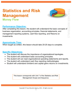 Statistics and Risk Management Money Flow