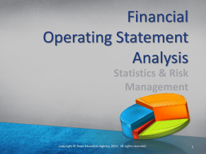 Financial Operating Statement Analysis Statistics &amp; Risk