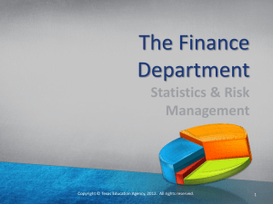 The Finance Department Statistics &amp; Risk Management