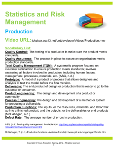 Statistics and Risk Management Production Video URL: