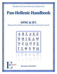 Pan‐Hellenic	Handbook  NPHC	&amp;	IFC