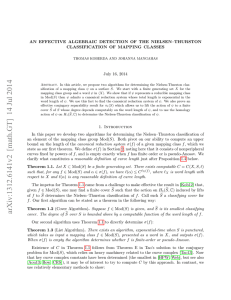 AN EFFECTIVE ALGEBRAIC DETECTION OF THE NIELSEN–THURSTON CLASSIFICATION OF MAPPING CLASSES