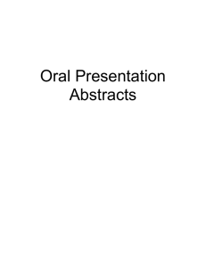Oral Presentation Abstracts